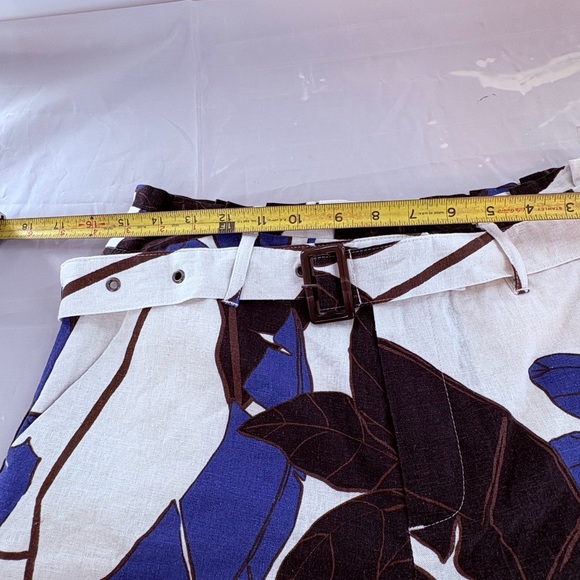 Sofia by Sofia Vergara Tropical Botanical Belted High Waist Shorts Size 4 - Picture 7 of 9